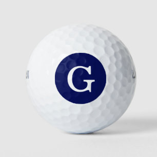 Balles De Golf Monogramme initial du diogramme bleu 2 de la marin