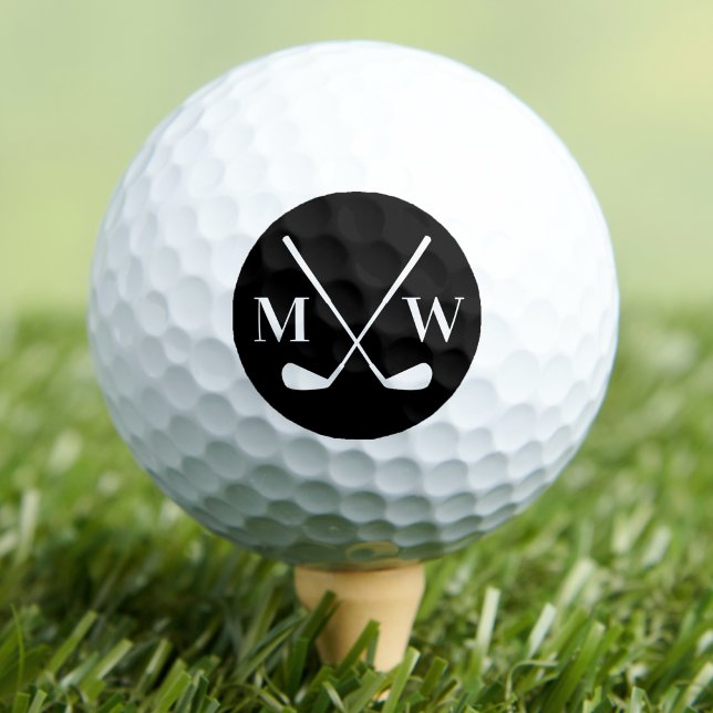 Balles De Golf Monogramme Initial Personnalisé (Personalized Initial Monogram Golf Balls)