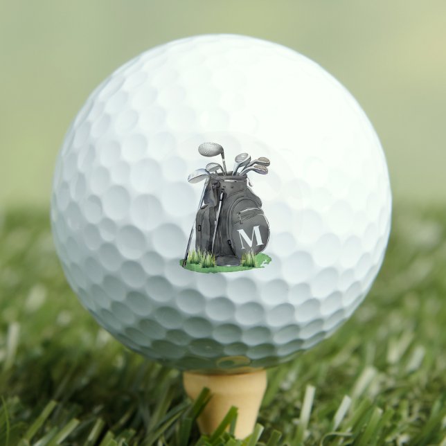 Balles De Golf Monogramme Initial Personnalisé (Personalized Initial Monogram Golf Balls)