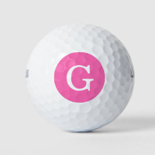 Balles De Golf Monogramme initial rose chaud