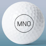 Balles De Golf Monogramme initial simple<br><div class="desc">La typographie moderne minimaliste monogramme design initial qui peut être modifié pour personnaliser. Bordure circulaire simple pour encadrer les initiales.</div>