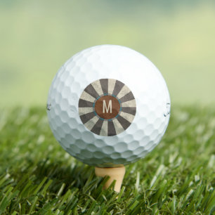 Balles De Golf Monogramme Initial Vintage Retro Éclat de Soleil