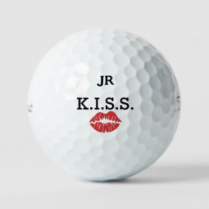 Balles De Golf Monogramme K.I.S.S. avec des lèvres rouges