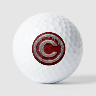 Balles De Golf Monogramme lettre C pailleté Chrome Drip