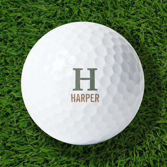 Balles De Golf Monogramme moderne personnalisé (Créateur téléchargé)