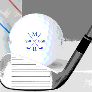 Balles De Golf Monogramme . monogramme bleu personnalisé