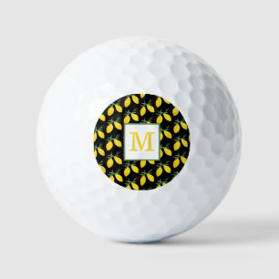Balles De Golf Monogramme Motif Citrus citron