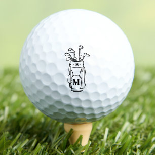 Balles De Golf Monogramme Noir Blanc