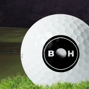 Balles De Golf Monogramme noir blanc pour identifier Golfer Golf
