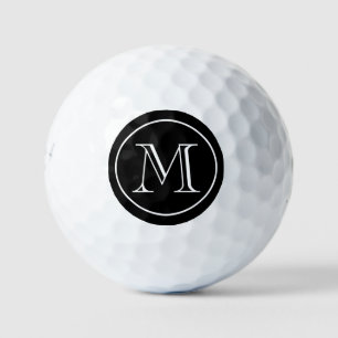 Balles De Golf Monogramme noir et blanc