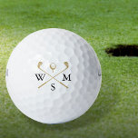 Balles De Golf Monogramme noir et or personnalisé<br><div class="desc">Personnalisez les initiales pour créer un grand cadeau de golf monogramme et garder saké. Conçu par Thisisnotme©</div>