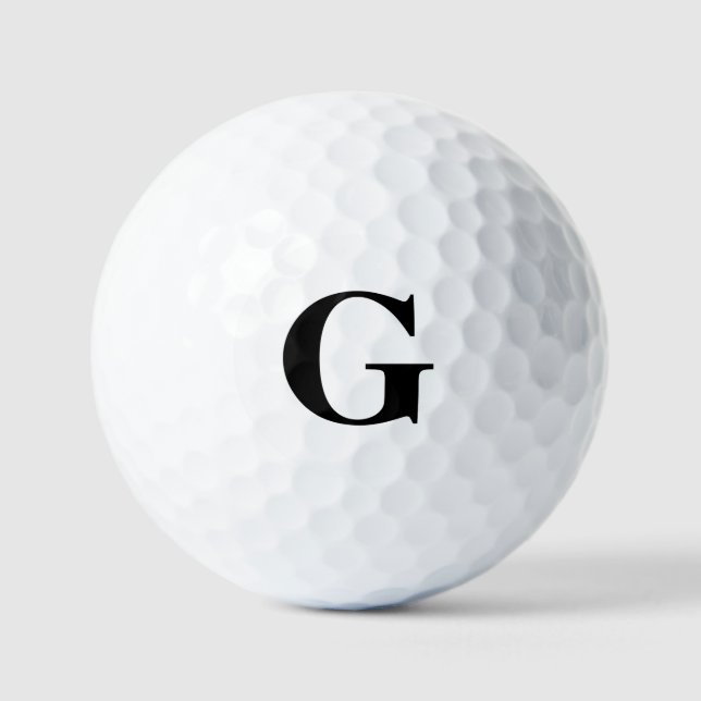 Balles De Golf Monogramme noir simple (Recto)
