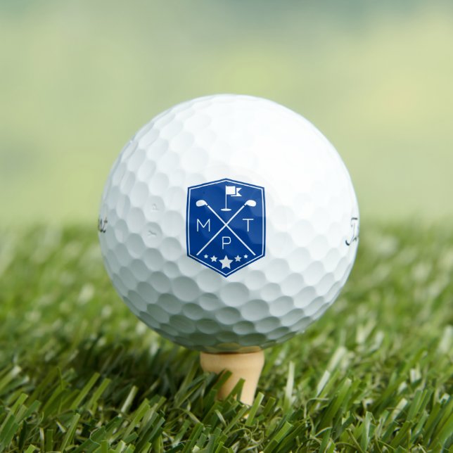 Balles De Golf Monogramme Nom bleu Personnalisé (T-shirt Insitu)