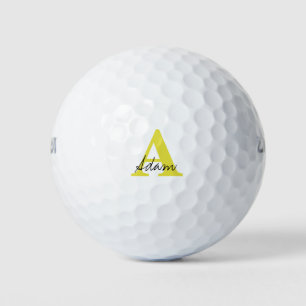 Balles De Golf Monogramme Or Nom personnalisé initial Fête des pè