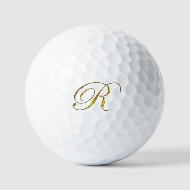 Balles De Golf Monogramme or R (Recto)