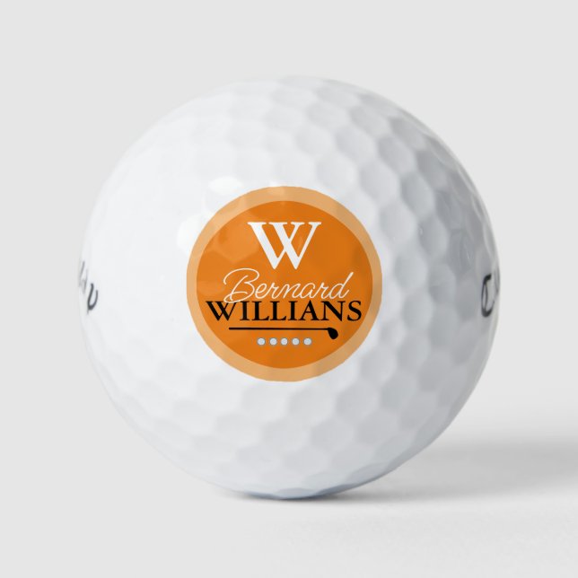 Balles De Golf Monogramme orange monogramme (Devant)