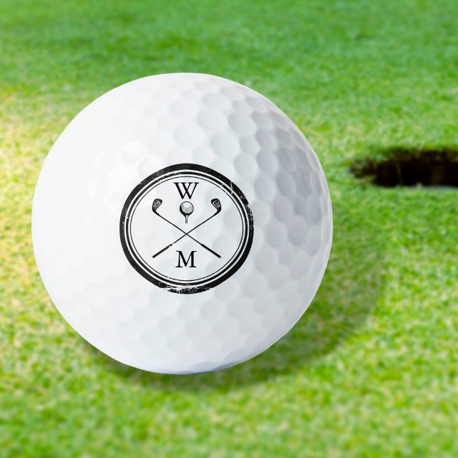 Balles De Golf Monogramme personnalisé classique  (Créateur téléchargé)