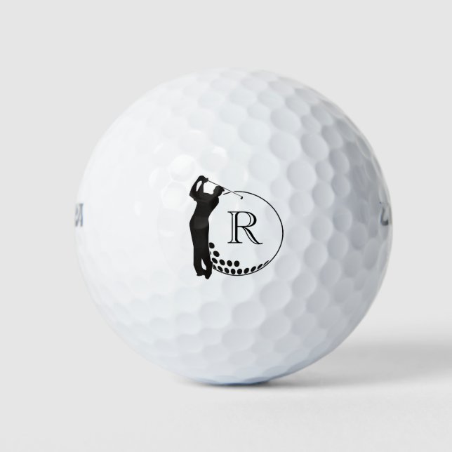 Balles De Golf Monogramme personnalisé de swing de golf (Devant)