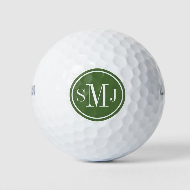 Balles De Golf Monogramme personnalisé et cadre arbre (Devant)
