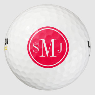 Balles De Golf Monogramme personnalisé et cadre Rose américain