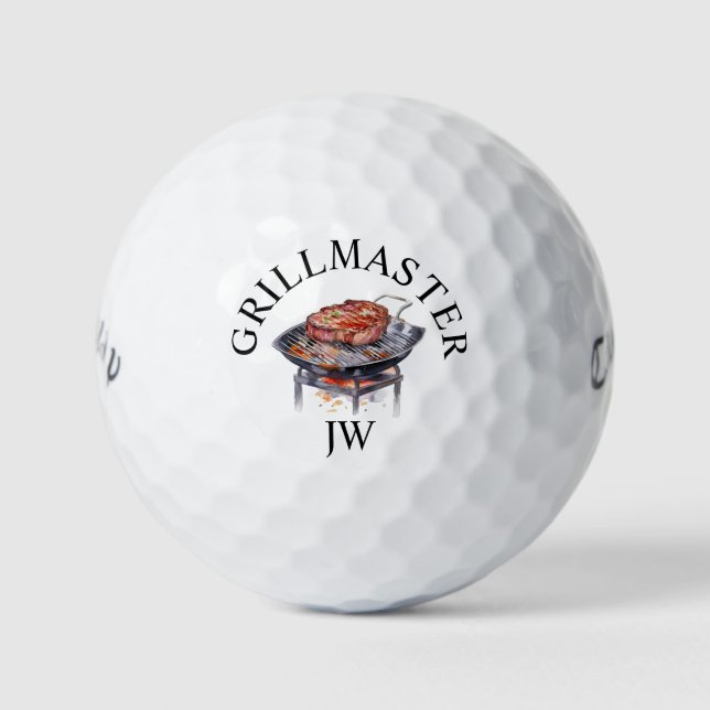 Balles De Golf Monogramme personnalisé Grillmaster (Devant)