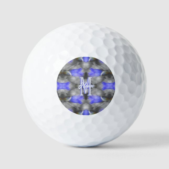 Balles De Golf Monogramme personnalisé initial nom floral Art (Recto)