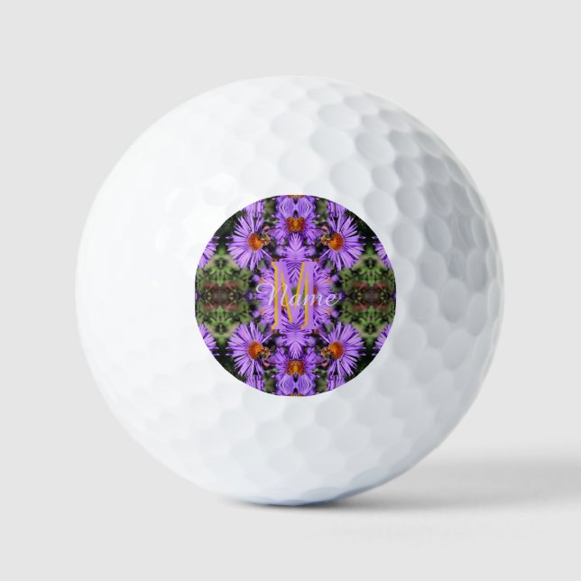 Balles De Golf Monogramme personnalisé initiale nom abeille à mie (Recto)