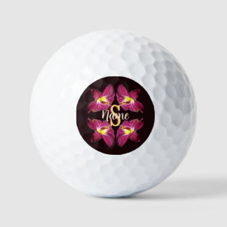 Balles De Golf Monogramme personnalisé Initiale Nom Art Lily