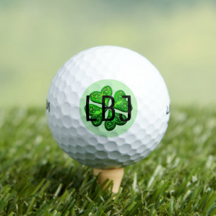 Balles De Golf Monogramme personnalisé Lucky 4 feuilles Clover Gi