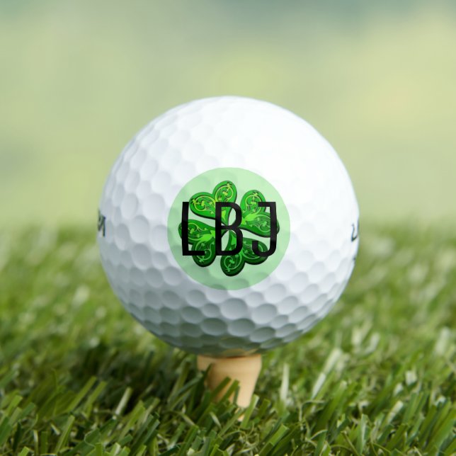Balles De Golf Monogramme personnalisé Lucky 4 feuilles Clover Gi (T-shirt Insitu)