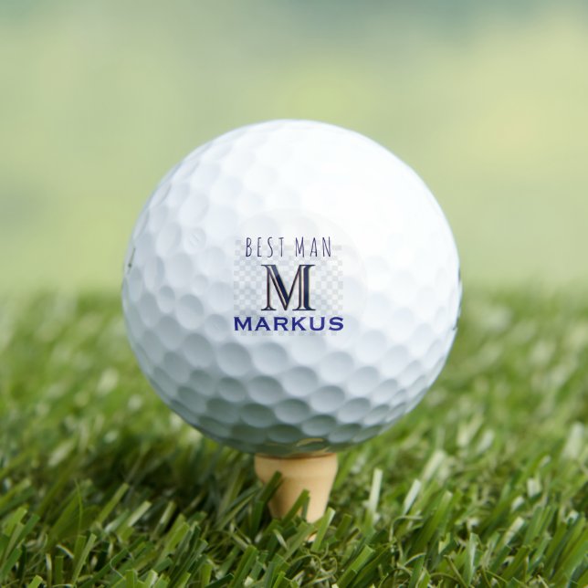 Balles De Golf Monogramme personnalisé Nom Témoin (T-shirt Insitu)