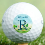 Balles De Golf Monogramme personnalisé Pittoresque Prénom du cour<br><div class="desc">LAYERING UNIQUE DU MONOGRAM — regardez attentivement et vous verrez trois couleurs, ce qui lui donne une sensation de profondeur. Personnalisé en plus avec le prénom et placé sur un terrain de golf. Idée spéciale pour un cadeau ou vous pouvez juste profiter pour vous-même! Si vous avez des questions de...</div>