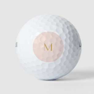 Balles De Golf Monogramme personnalisé rose et or   Nom Golf Tow