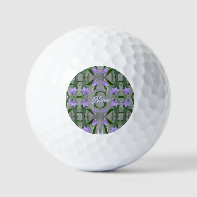 Balles De Golf Monogramme personnalisé Votre initiale Nom Fleurs  (Recto)