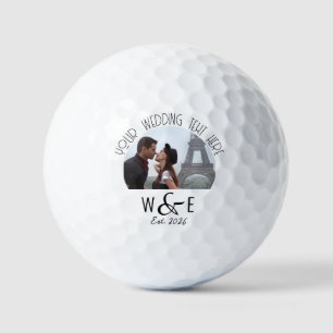 Balles De Golf Monogramme Photo Art Déco Mariage Golf Balls