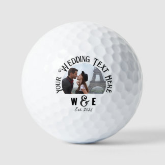 Balles De Golf Monogramme Photo Texte Mariage Boules de golf