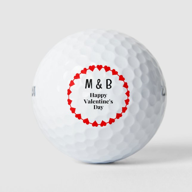 Balles De Golf Monogramme pour la Saint-Valentin (Devant)