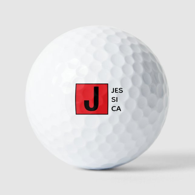 Balles De Golf Monogramme Professionnel Élégant Moderne Simple (Recto)