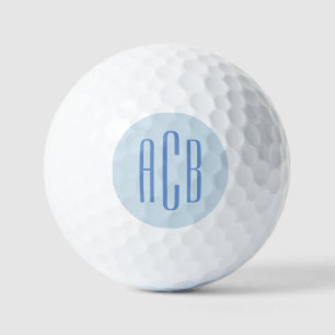 Balles De Golf Monogramme simple bleu à trois lettres