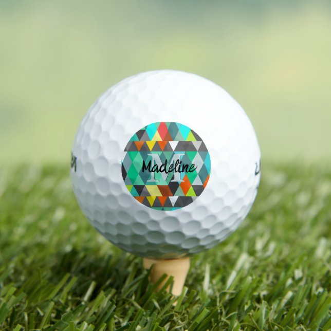 Balles De Golf Monogramme triangulaire Abstrait Boule de golf per