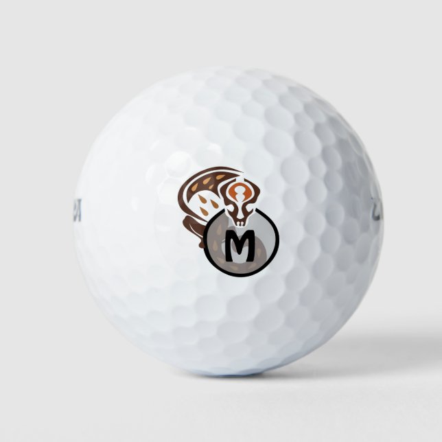 Balles De Golf Monogramme tribal malaisien de chat Gecko (Devant)