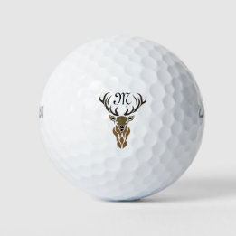Balles De Golf Monogramme tribal Red Stag