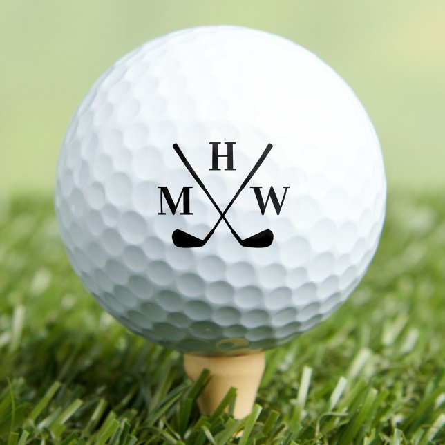 Balles De Golf Monogramme triple initial élégant (Elegant Triple Initial Monogram Golf Balls)