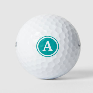 Balles De Golf Monogramme turquoise Boules de golf personnalisées