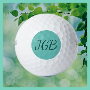 Balles De Golf Monogramme Turquoise ou choisissez votre Arrière -