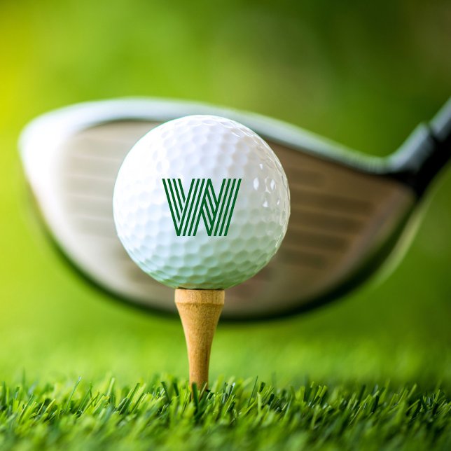 Balles De Golf Monogramme vert audacieux moderne (Modern Bold Green Monogram Golf Balls)