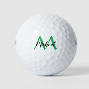 Balles De Golf Monogramme vert marin personnalisé Ajouter un nom