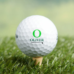 Balles De Golf Monogramme vert personnalisé 'O'