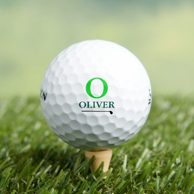 Balles De Golf Monogramme vert personnalisé 'O' (T-shirt Insitu)