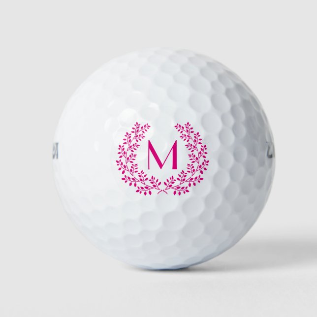 Balles De Golf Monogramme Wreath (Devant)